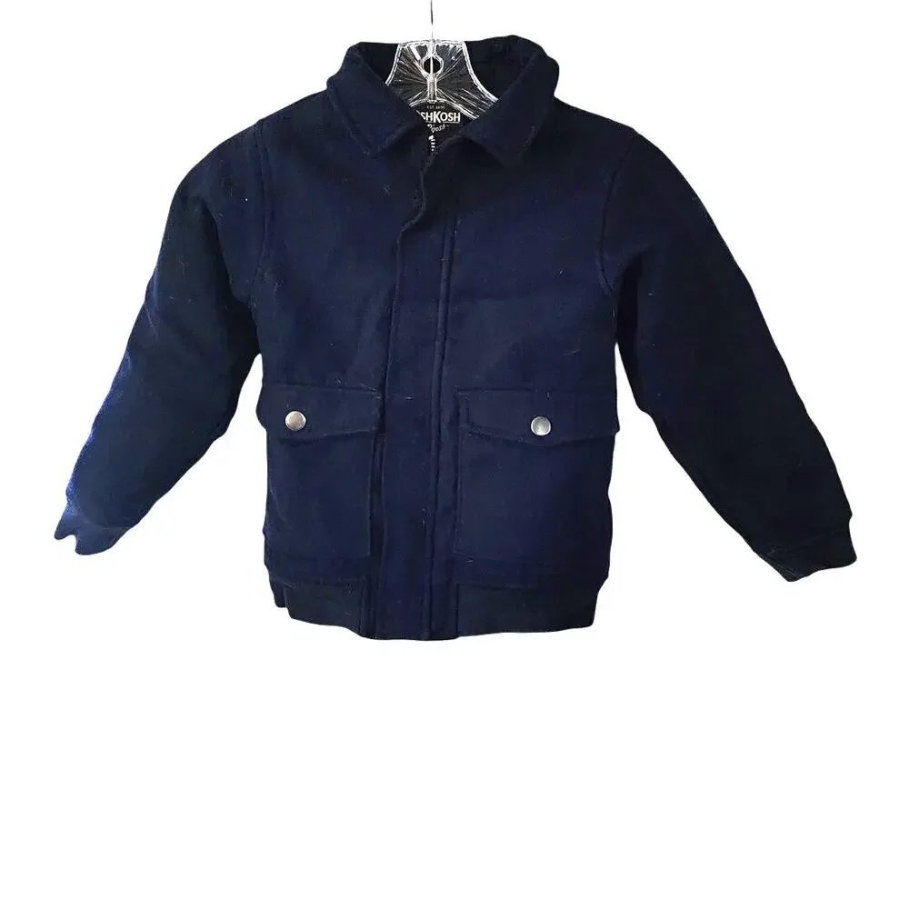 OshKosh B’gosh Youth Dark Blue Warm Winter Peacoat Size 6
